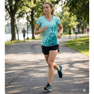 Nike Women's Light Blue Graphic Tee